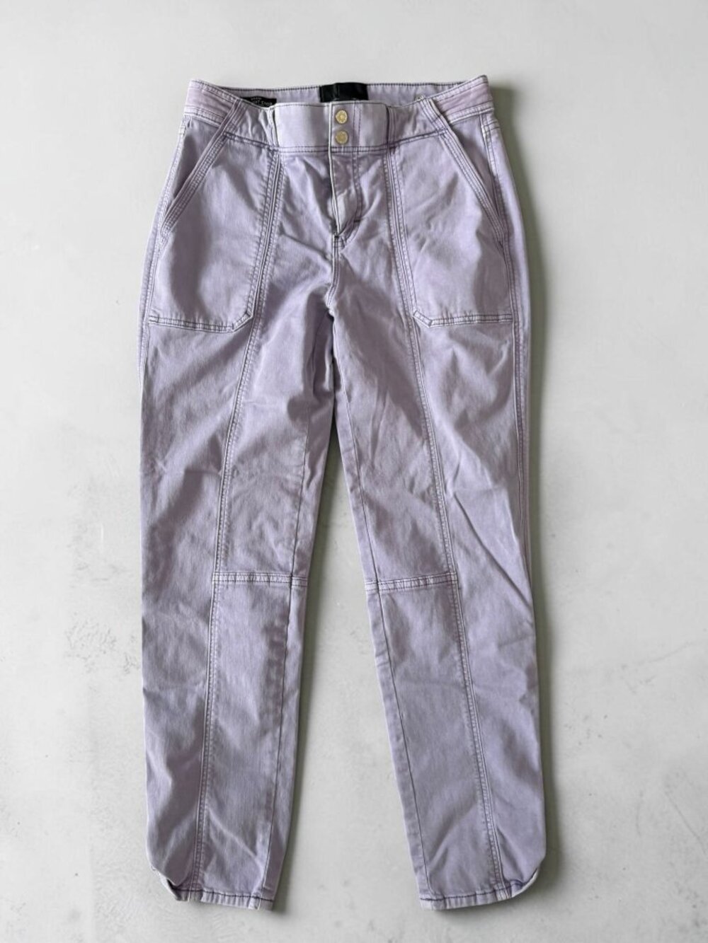 White House Black Market Purple Lavender Midrise Straight Crop Jeans Size 0S